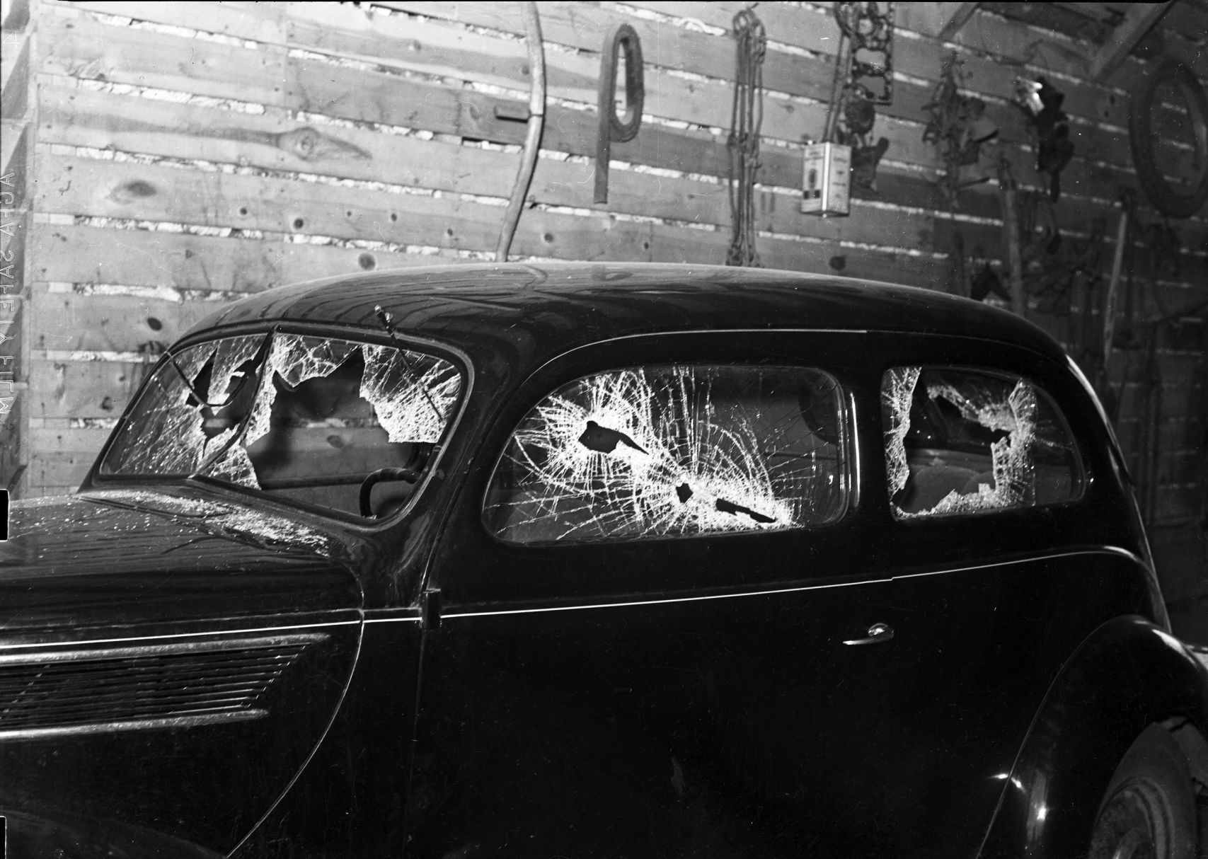 Vandalized car